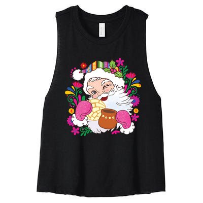 Mexican Christmas Feliz Navidad Latina Christmas Women's Racerback Cropped Tank