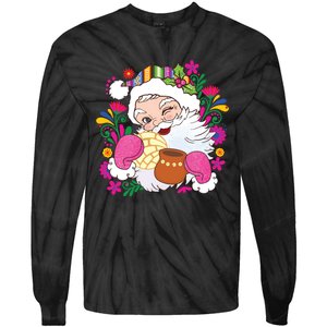 Mexican Christmas Feliz Navidad Latina Christmas Tie-Dye Long Sleeve Shirt