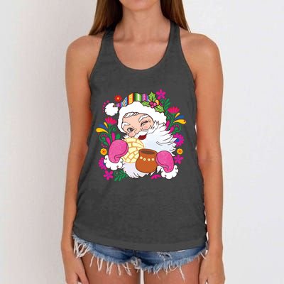 Mexican Christmas Feliz Navidad Latina Christmas Women's Knotted Racerback Tank