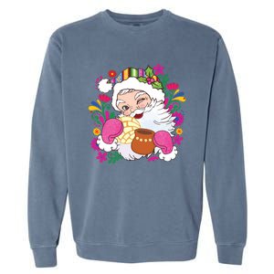 Mexican Christmas Feliz Navidad Latina Christmas Garment-Dyed Sweatshirt