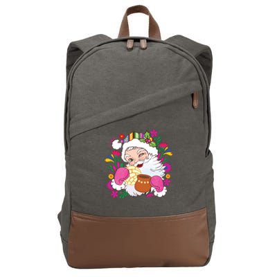 Mexican Christmas Feliz Navidad Latina Christmas Cotton Canvas Backpack