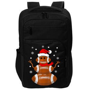 Merry Christmas Football Player Ball Snow Xmas Pajama Cool Gift Impact Tech Backpack