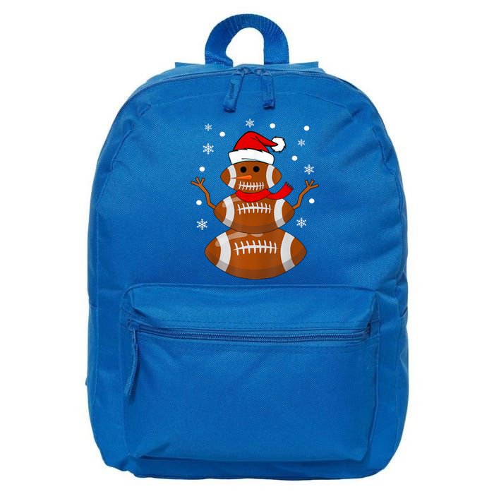 Merry Christmas Football Player Ball Snow Xmas Pajama Cool Gift 16 in Basic Backpack