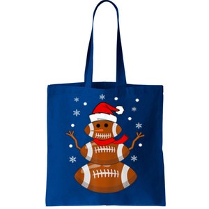 Merry Christmas Football Player Ball Snow Xmas Pajama Cool Gift Tote Bag