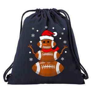 Merry Christmas Football Player Ball Snow Xmas Pajama Cool Gift Drawstring Bag