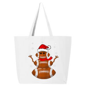 Merry Christmas Football Player Ball Snow Xmas Pajama Cool Gift 25L Jumbo Tote