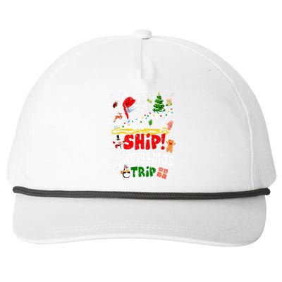 Merry Cruisemas Funny Cruise Ship Family Christmas Trip Xmas Snapback Five-Panel Rope Hat