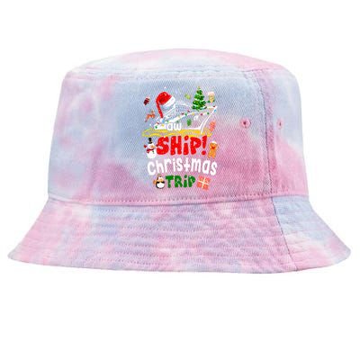 Merry Cruisemas Funny Cruise Ship Family Christmas Trip Xmas Tie-Dyed Bucket Hat