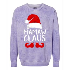 Mamaw Claus Funny Grandma Santa Claus Red Christmas Hat Gift Colorblast Crewneck Sweatshirt