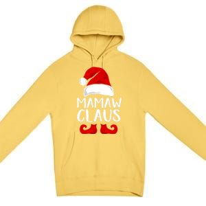 Mamaw Claus Funny Grandma Santa Claus Red Christmas Hat Gift Premium Pullover Hoodie