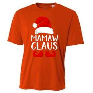 Mamaw Claus Funny Grandma Santa Claus Red Christmas Hat Gift Cooling Performance Crew T-Shirt