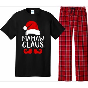 Mamaw Claus Funny Grandma Santa Claus Red Christmas Hat Gift Pajama Set