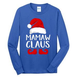 Mamaw Claus Funny Grandma Santa Claus Red Christmas Hat Gift Tall Long Sleeve T-Shirt