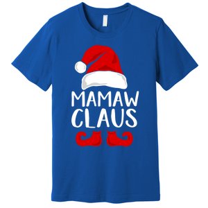 Mamaw Claus Funny Grandma Santa Claus Red Christmas Hat Gift Premium T-Shirt