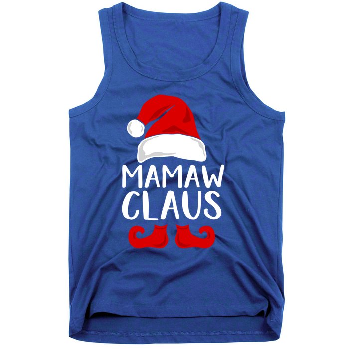 Mamaw Claus Funny Grandma Santa Claus Red Christmas Hat Gift Tank Top