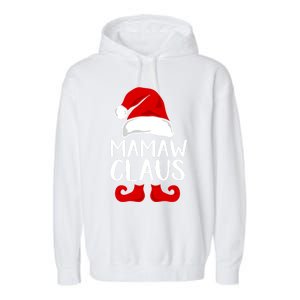 Mamaw Claus Funny Grandma Santa Claus Red Christmas Hat Gift Garment-Dyed Fleece Hoodie