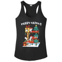 Merry Catmas Funny Cat Mom Cat Dad Christmas Cat Tree Toy Ladies PosiCharge Competitor Racerback Tank