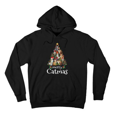 Merry Catmas Funny Cat Mom Cat Dad Christmas Cat Hoodie