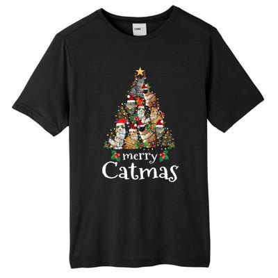 Merry Catmas Funny Cat Mom Cat Dad Christmas Cat Tall Fusion ChromaSoft Performance T-Shirt