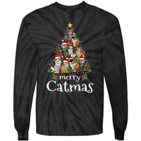 Merry Catmas Funny Cat Mom Cat Dad Christmas Cat Tie-Dye Long Sleeve Shirt