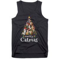 Merry Catmas Funny Cat Mom Cat Dad Christmas Cat Tank Top