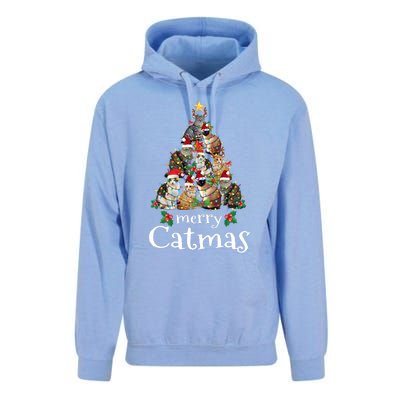 Merry Catmas Funny Cat Mom Cat Dad Christmas Cat Unisex Surf Hoodie