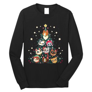 Merry Catmas Funny Christmas Tree Cats Xmas Meow Christmas Long Sleeve Shirt