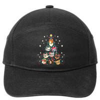 Merry Catmas Funny Christmas Tree Cats Xmas Meow Christmas 7-Panel Snapback Hat