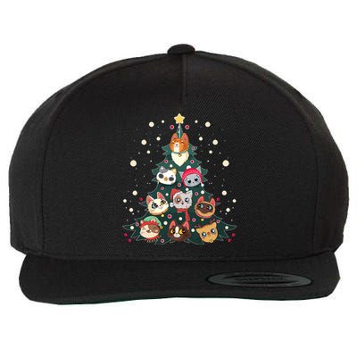 Merry Catmas Funny Christmas Tree Cats Xmas Meow Christmas Wool Snapback Cap