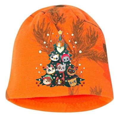 Merry Catmas Funny Christmas Tree Cats Xmas Meow Christmas Kati - Camo Knit Beanie