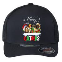 Merry Catmas Funny Cat Dad Cat Mom Christmas Cat Flexfit Unipanel Trucker Cap