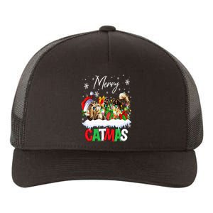 Merry Catmas Funny Cat Dad Cat Mom Christmas Cat Yupoong Adult 5-Panel Trucker Hat