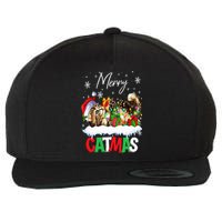 Merry Catmas Funny Cat Dad Cat Mom Christmas Cat Wool Snapback Cap