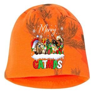 Merry Catmas Funny Cat Dad Cat Mom Christmas Cat Kati - Camo Knit Beanie