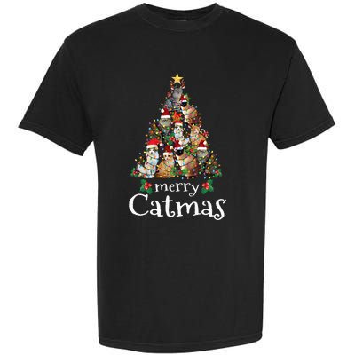 Merry Catmas Funny Cat Mom Cat Dad Christmas Cat Garment-Dyed Heavyweight T-Shirt