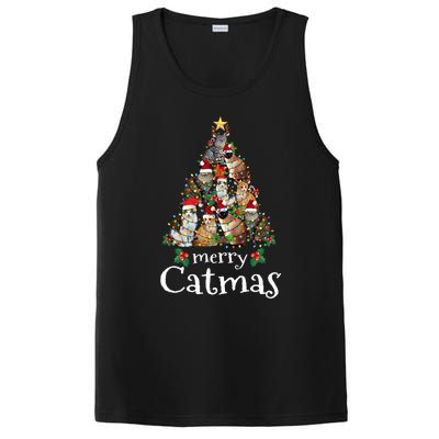 Merry Catmas Funny Cat Mom Cat Dad Christmas Cat PosiCharge Competitor Tank