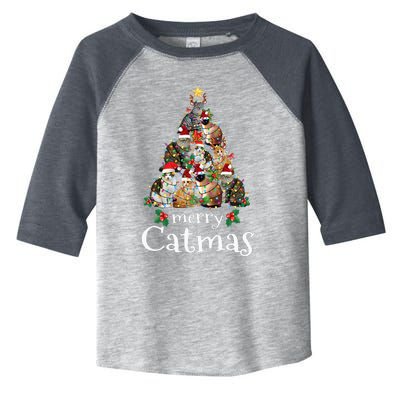 Merry Catmas Funny Cat Mom Cat Dad Christmas Cat Toddler Fine Jersey T-Shirt