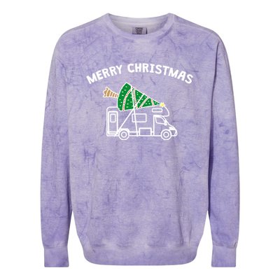 Merry Christmas Funny Camper Rv Camping Christmas Gift Colorblast Crewneck Sweatshirt