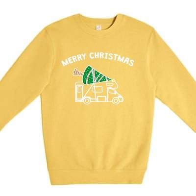 Merry Christmas Funny Camper Rv Camping Christmas Gift Premium Crewneck Sweatshirt