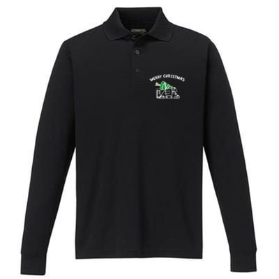 Merry Christmas Funny Camper Rv Camping Christmas Gift Performance Long Sleeve Polo