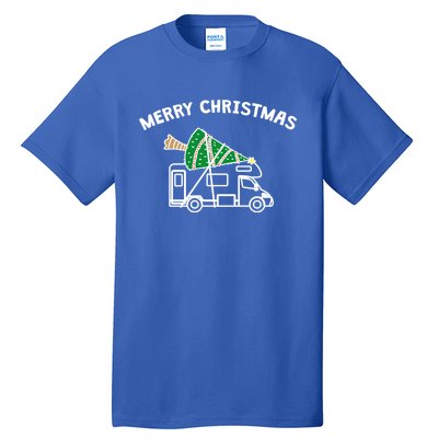 Merry Christmas Funny Camper Rv Camping Christmas Gift Tall T-Shirt