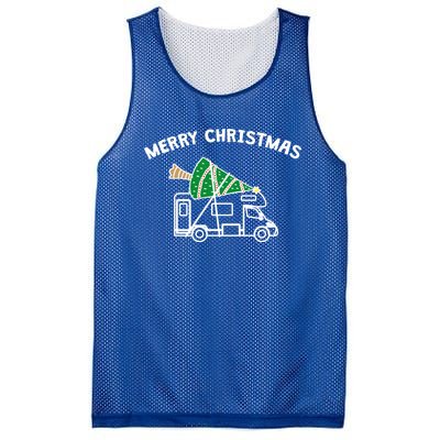 Merry Christmas Funny Camper Rv Camping Christmas Gift Mesh Reversible Basketball Jersey Tank