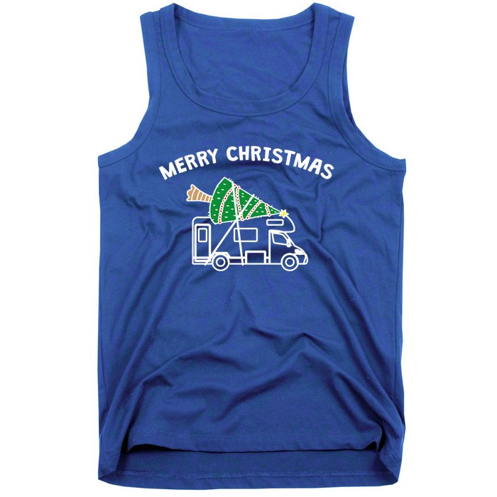 Merry Christmas Funny Camper Rv Camping Christmas Gift Tank Top