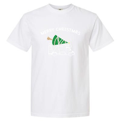 Merry Christmas Funny Camper Rv Camping Christmas Gift Garment-Dyed Heavyweight T-Shirt