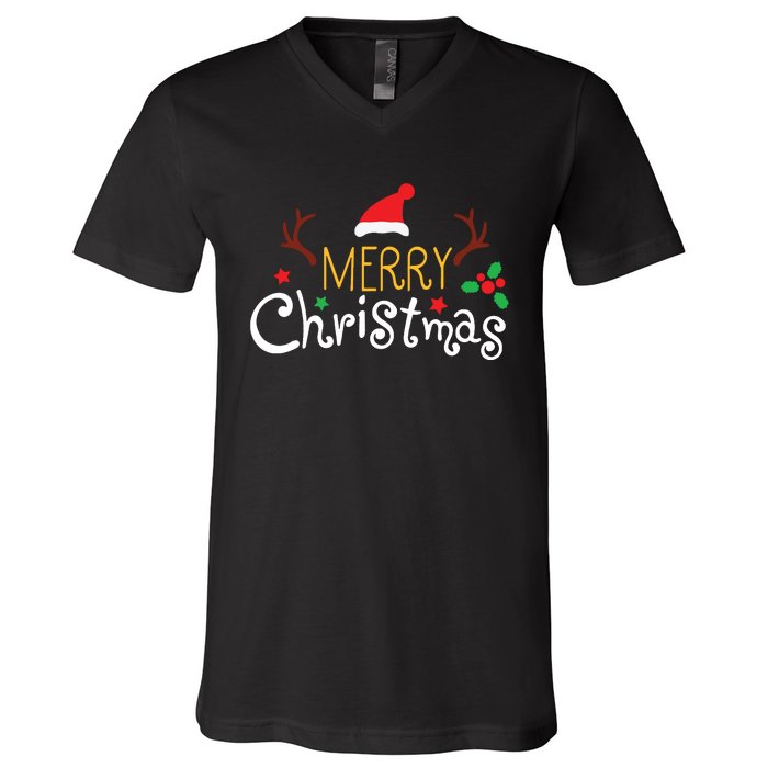 Merry Christmas Family Christmas Matching V-Neck T-Shirt