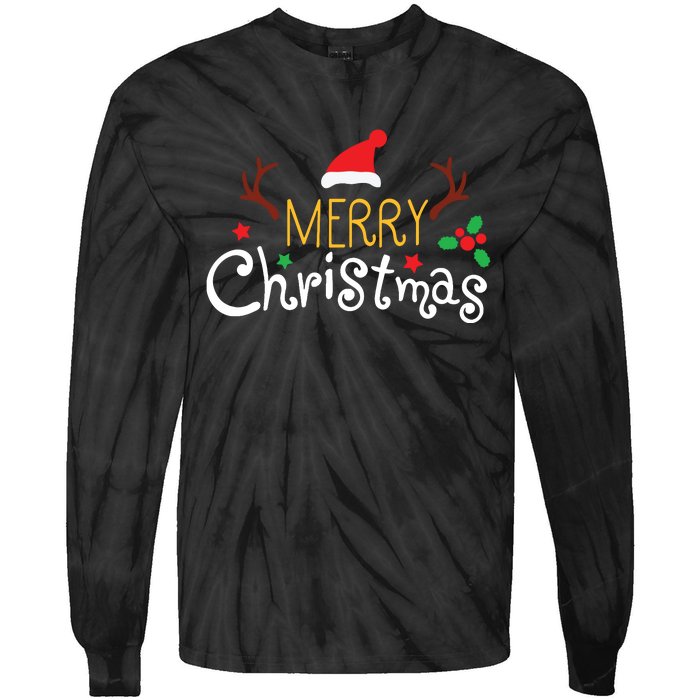 Merry Christmas Family Christmas Matching Tie-Dye Long Sleeve Shirt