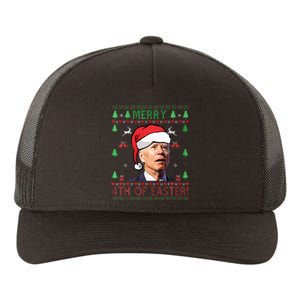 Merry Christmas Funny Joe Biden Happy 4th Of July Ugly Xmas Yupoong Adult 5-Panel Trucker Hat