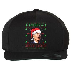 Merry Christmas Funny Joe Biden Happy 4th Of July Ugly Xmas Wool Snapback Cap