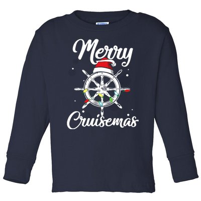 Merry Cruisemas Family Cruise Christmas Funny Boat Trip Toddler Long Sleeve Shirt