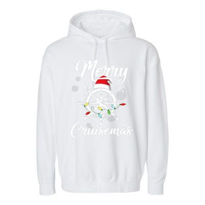 Merry Cruisemas Family Cruise Christmas Funny Boat Trip Garment-Dyed Fleece Hoodie